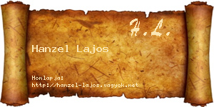 Hanzel Lajos névjegykártya